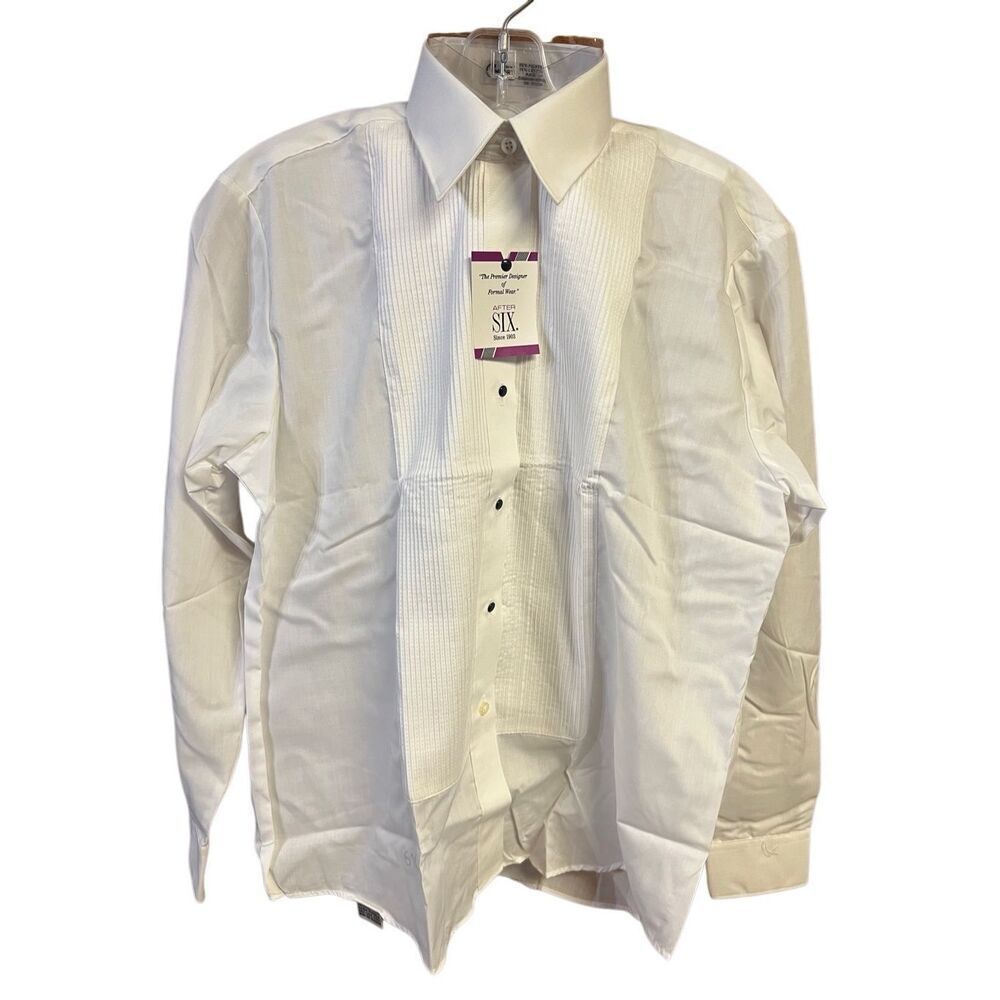 After 6 Womans White Waitress tuxedo blouse Sz 14 NWT